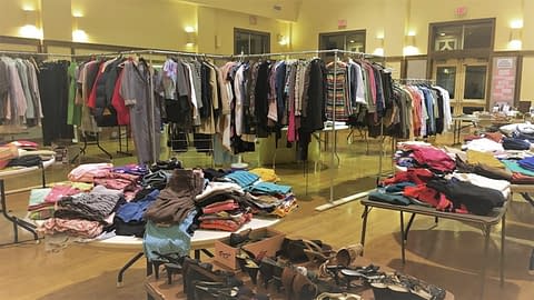 Rummage sale raising money for Seccombe Outreach Fund.
